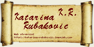 Katarina Rubaković vizit kartica
